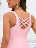 Women's Bikini Strap Halter Triangle Two-Piece Swimwear with Tummy Coverage and Plus Size Bikini