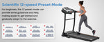 NEW Home Folding Treadmill with Pulse Sensor Running Machine with 3 Level Incline 12 Preset Programs