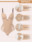 Women Shapewear Bodysuit Built in Bra Tummy Control U Plunge Backless Thong Body Suits