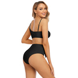 New Arrival Sexy Swimsuit Strap Halter Two-Piece Swimwear High-Waisted Bikini Open Back Swimwear