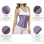 Women's Latex Waist Trainer - Purple Body Shaper Slimming Belt for Sports, Posture Support