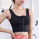 Double-sided Fleece Yoga Sports Bra: Women's High-Intensity Zip-Front Shockproof Fitness Bra