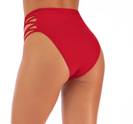 Women's High-Waisted Swim Trunks Sexy Hip-Enhancing Pants Solid Color Ruched High-Waisted Swimwear
