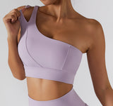 One-Shoulder Barely-There Sports Bra – Stretchy Quick-Dry Yoga & Workout Top