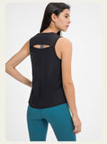 New Back Hollow Sports Sleeveless T-shirt Lightweight Breathable Fitness Top