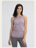 New Bow Back Loose Breathable Running Hoodie Bare Skin friendly Strap Tank Top