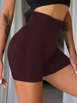 Women's Seamless Knitted Yoga Shorts Honey Peach Hip Lift High Waist Fitness Pants Tight legging