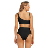 New Arrival Sexy Swimsuit Strap Halter Two-Piece Swimwear High-Waisted Bikini Open Back Swimwear