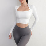 Sexy SlimFit Crop Top Quick Dry Yoga & Running Shirt with Chest Padding