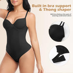 Bodysuit with Built in Bra for Women Tummy Control Shapewear Backless Shapewear Top Slimming Body Shaper