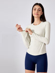 Second-Skin Fitted Long-Sleeve Yoga Top – Stretch, Sculpt, and Comfort for Pilates and Training