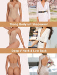 Women Shapewear Bodysuit Built in Bra Tummy Control U Plunge Backless Thong Body Suits