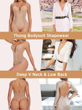 Women Shapewear Bodysuit Built in Bra Tummy Control U Plunge Backless Thong Body Suits