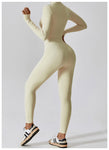 Seamless Zip-Up Long-Sleeve Yoga Jumpsuit