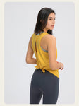 New Bow Back Loose Breathable Running Hoodie Bare Skin friendly Strap Tank Top