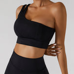 One-Shoulder Barely-There Sports Bra – Stretchy Quick-Dry Yoga & Workout Top