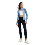 Nuls Fleece-Lined Yoga Jacket for Women - Slim Fit, High Neck Activewear