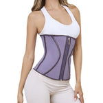 Women's Latex Waist Trainer - Purple Body Shaper Slimming Belt for Sports, Posture Support