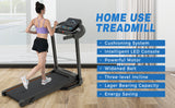 Compact Easy Folding Treadmill Motorized Running Jogging Machine with Audio Speakers and Incline Adjuster