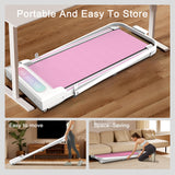 Under Desk Treadmill Walking Pad, 2 in 1 Portable Treadmill with Handle Remote Control LED Display