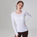 Seamless Slim Fit Women's Long Sleeve Yoga Top - Breathable Activewear for Fall/Winter