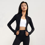 Nuls Fleece-Lined Yoga Jacket for Women - Slim Fit, High Neck Activewear