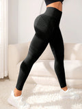 Women's Sexy Line Hip Lifting Sports Tight Pants High Waist Elastic Fitness Pants Running Yoga Pants