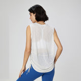 women's Bamboo breathable yoga vest loose round neck sleeveless sports top drawstring yoga cover