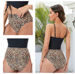 Women's Sexy High-Waisted Bikini: Deep V Drawstring Strap Two-Piece Swimwear