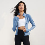 Nuls Fleece-Lined Yoga Jacket for Women - Slim Fit, High Neck Activewear