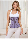 Women's Latex Waist Trainer - Purple Body Shaper Slimming Belt for Sports, Posture Support