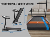 NEW Home Folding Treadmill with Pulse Sensor Running Machine with 3 Level Incline 12 Preset Programs