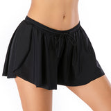 Conservative Ruched Cross-Border Women's Swim Trunks: Ladies' Solid Color Swim Skirt with Anti-Transparency