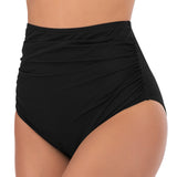 Women's Triangle Bikini Bottoms Sexy Hip-Enhancing Ruched Swim Trunks Versatile High-Waisted Swimwear