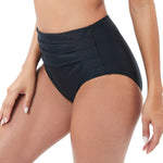 Women's Beach Pants Ruched Tight-Fit Fashion Swim Trunks Hip-Hugging Tummy-Control High-Waisted Triangle Bikini Bottoms