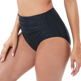 Women's Beach Pants Ruched Tight-Fit Fashion Swim Trunks Hip-Hugging Tummy-Control High-Waisted Triangle Bikini Bottoms