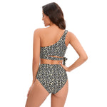 Leopard Print Women's Bikini: Strap Tie Two-Piece Swimwear