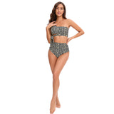 Leopard Print Women's Bikini: Strap Tie Two-Piece Swimwear