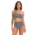 Leopard Print Women's Bikini: Strap Tie Two-Piece Swimwear