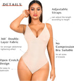 Shapewear for Women Tummy Control Bodysuit Thong Seamless Body Shaper Backless