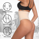 High Waisted Thong Shapewear for Women Tummy Control Thong Girdle Seamless Thongs Underwear