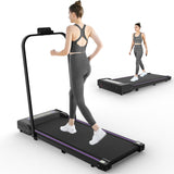 Under Desk Treadmill 2 in 1 Portable Treadmill with Handle Remote Control LED Display