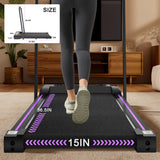 Under Desk Treadmill 2 in 1 Portable Treadmill with Handle Remote Control LED Display