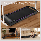 Under Desk Treadmill 2 in 1 Portable Treadmill with Handle Remote Control LED Display