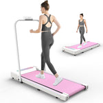 Under Desk Treadmill Walking Pad, 2 in 1 Portable Treadmill with Handle Remote Control LED Display