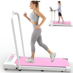 Under Desk Treadmill Walking Pad, 2 in 1 Portable Treadmill with Handle Remote Control LED Display