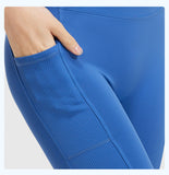 Stripe & Sculpt High-Waist Yoga Shorts