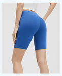 Stripe & Sculpt High-Waist Yoga Shorts
