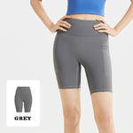 Stripe & Sculpt High-Waist Yoga Shorts