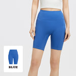 Stripe & Sculpt High-Waist Yoga Shorts